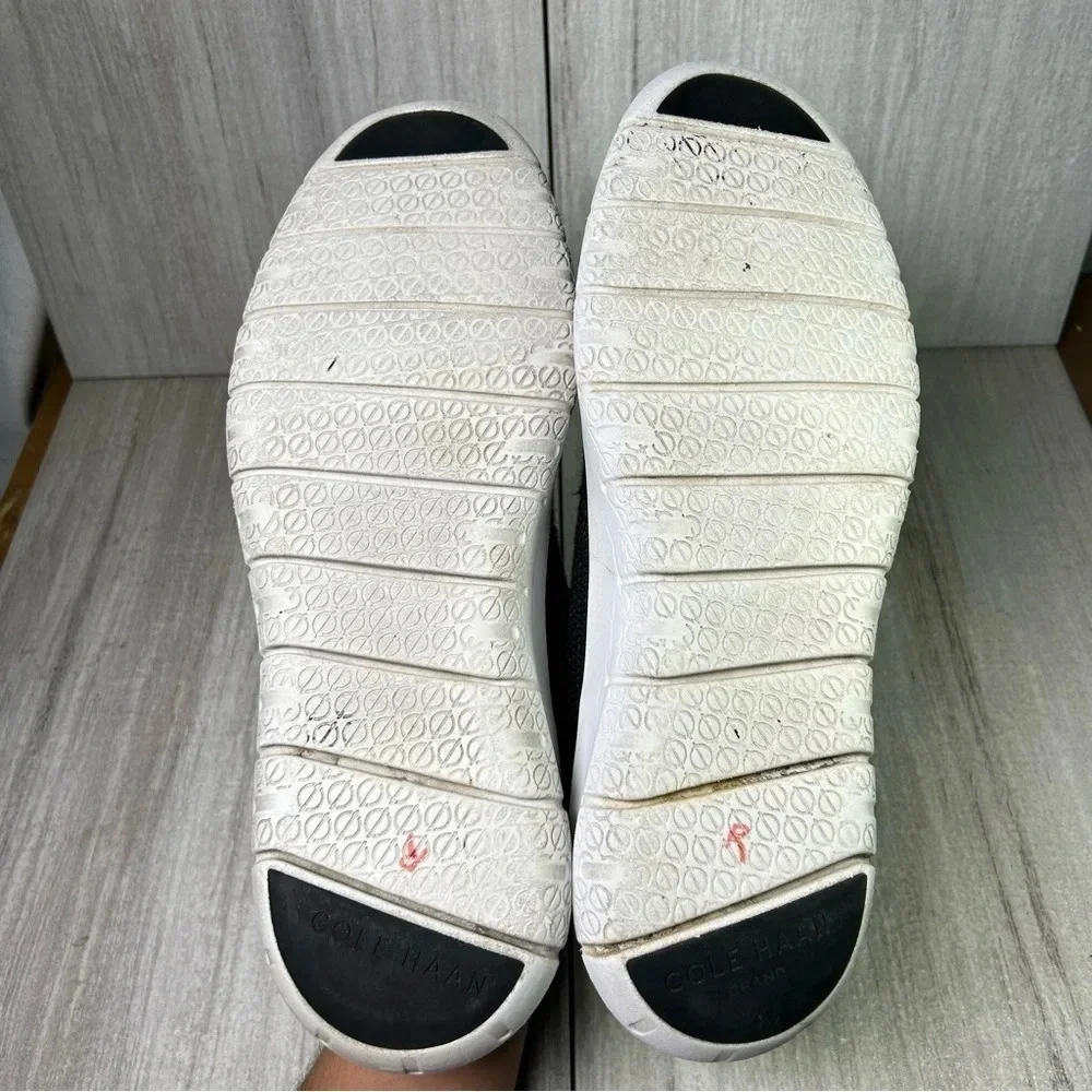 Cole Haan Black Knit Casual Oxfords with White Sole